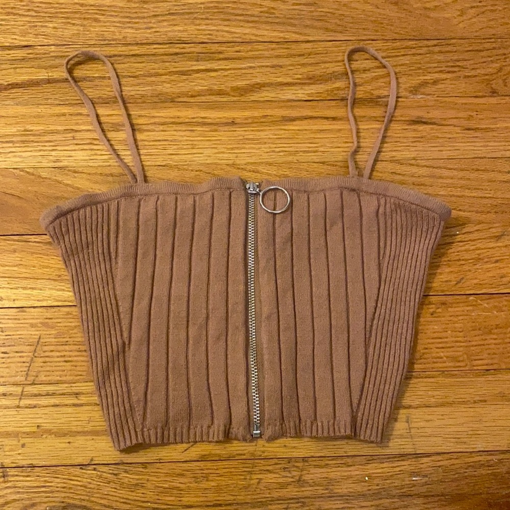 Light Brown Cropped Tank Top